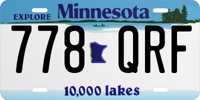 MN license plate 778QRF