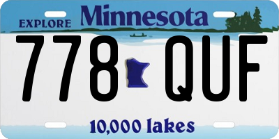 MN license plate 778QUF