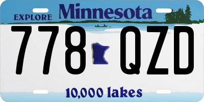 MN license plate 778QZD