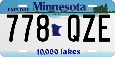 MN license plate 778QZE