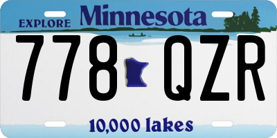 MN license plate 778QZR