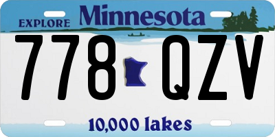 MN license plate 778QZV