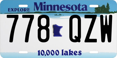 MN license plate 778QZW