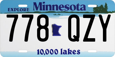 MN license plate 778QZY
