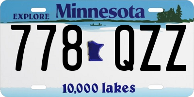 MN license plate 778QZZ