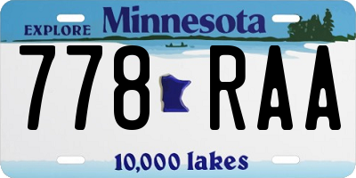 MN license plate 778RAA