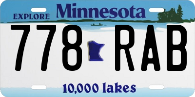 MN license plate 778RAB