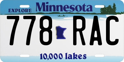 MN license plate 778RAC