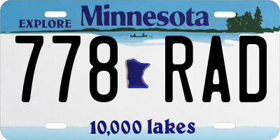MN license plate 778RAD