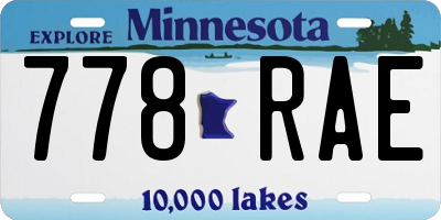 MN license plate 778RAE