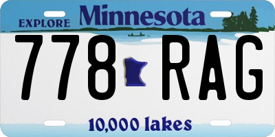 MN license plate 778RAG