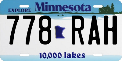 MN license plate 778RAH