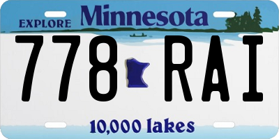 MN license plate 778RAI