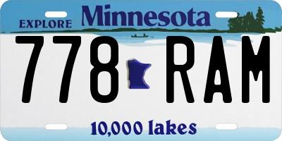 MN license plate 778RAM