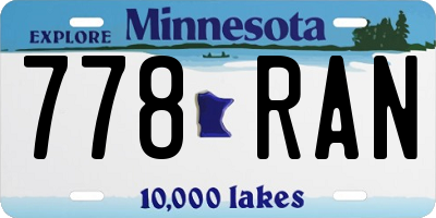 MN license plate 778RAN