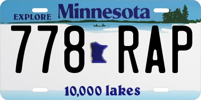 MN license plate 778RAP