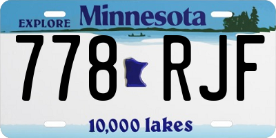 MN license plate 778RJF