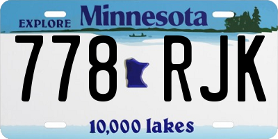 MN license plate 778RJK