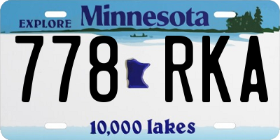 MN license plate 778RKA