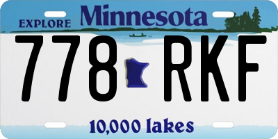 MN license plate 778RKF
