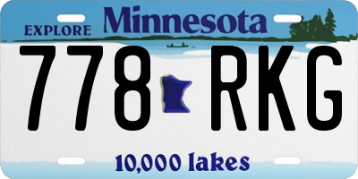 MN license plate 778RKG