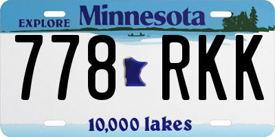MN license plate 778RKK