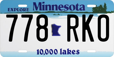 MN license plate 778RKO
