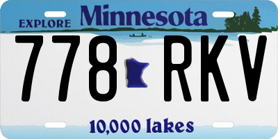 MN license plate 778RKV