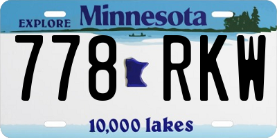 MN license plate 778RKW
