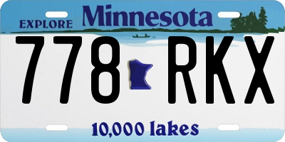 MN license plate 778RKX