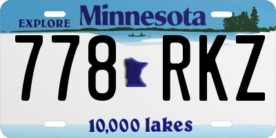 MN license plate 778RKZ
