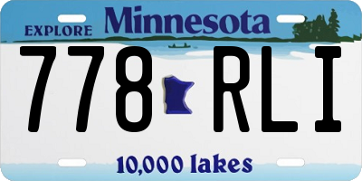 MN license plate 778RLI