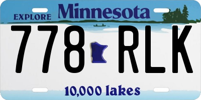 MN license plate 778RLK