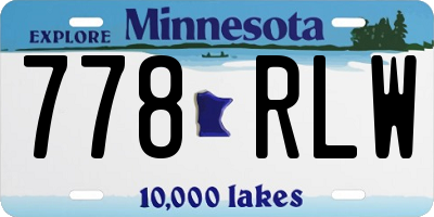 MN license plate 778RLW