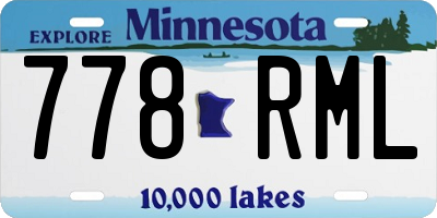 MN license plate 778RML