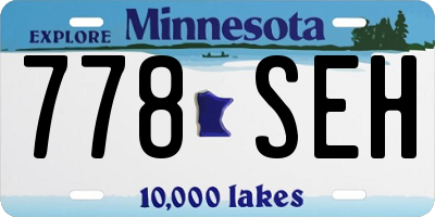 MN license plate 778SEH
