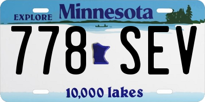 MN license plate 778SEV