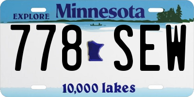 MN license plate 778SEW