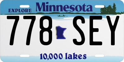 MN license plate 778SEY