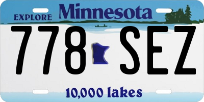 MN license plate 778SEZ