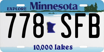 MN license plate 778SFB