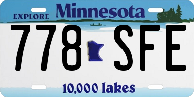 MN license plate 778SFE