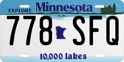 MN license plate 778SFQ