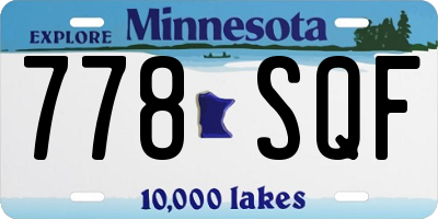 MN license plate 778SQF