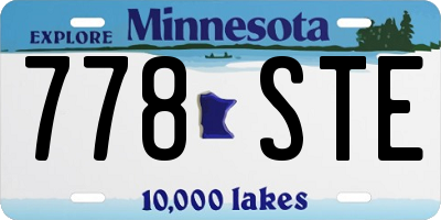 MN license plate 778STE