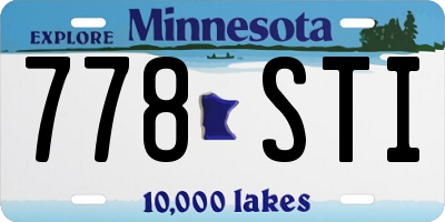 MN license plate 778STI