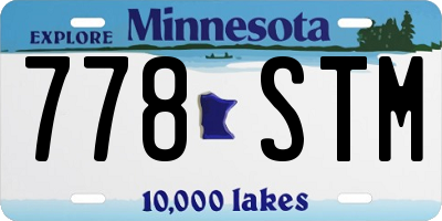 MN license plate 778STM