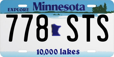 MN license plate 778STS