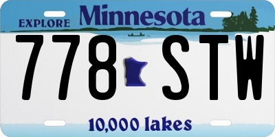 MN license plate 778STW