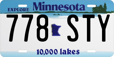 MN license plate 778STY